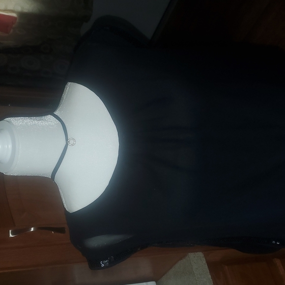 Little black dress sheer and sequins size 12 petite lined - Picture 3 of 6